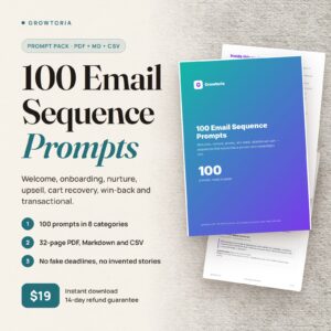 100 Email Sequence Prompts (Welcome to Upsell)