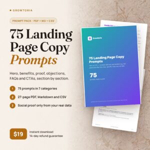 75 Landing Page Copy Prompts (Hero to CTA)