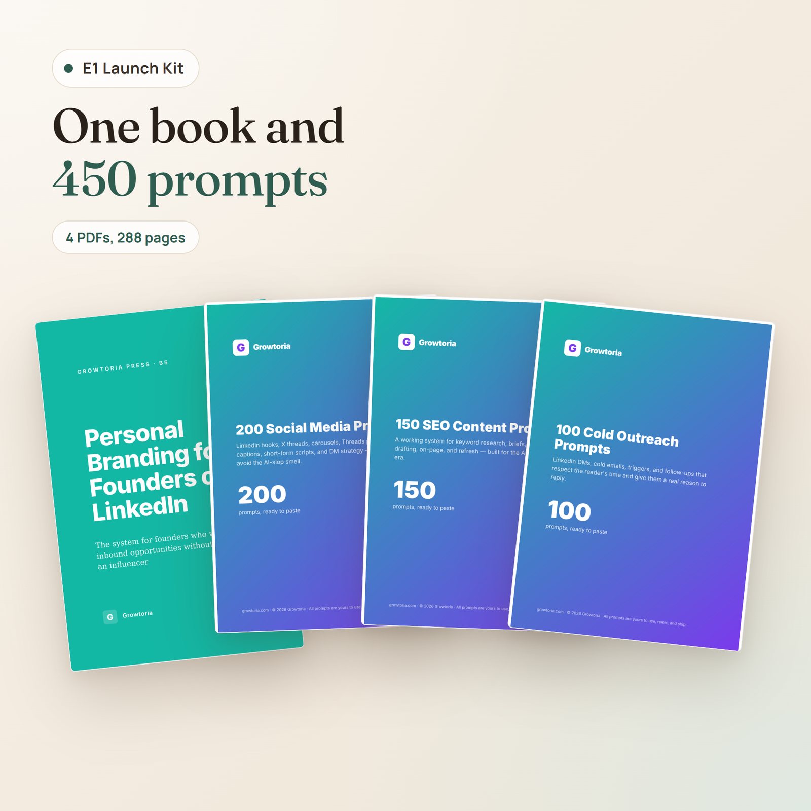 E1 Launch Kit for First-Time Entrepreneurs: covers of the four PDFs in the bundle