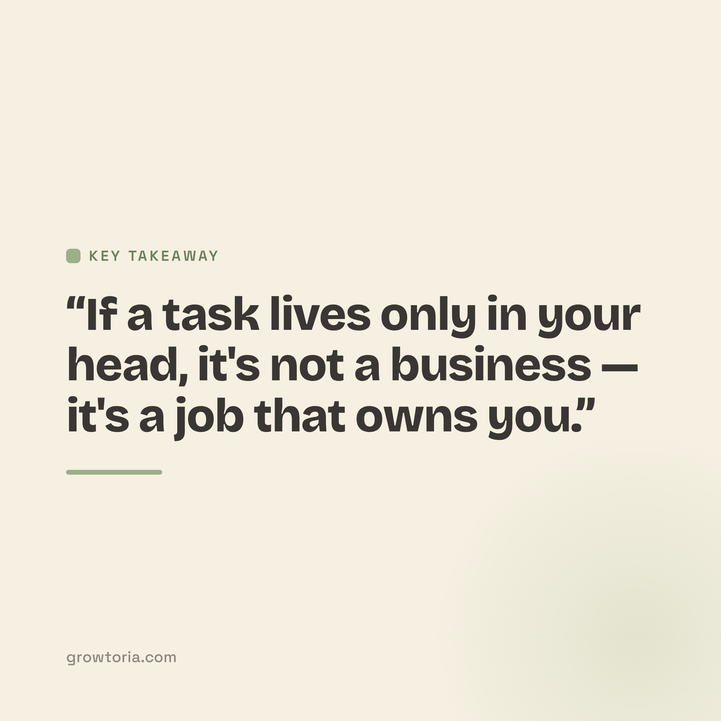 how to systematize my business - key takeaway