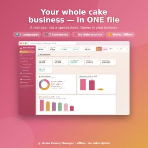 Home Bakery Software - Home Bakery Manager App | Cake Pricing, Cost & Profit Calculator + Order Forms | Offline, No Subscription