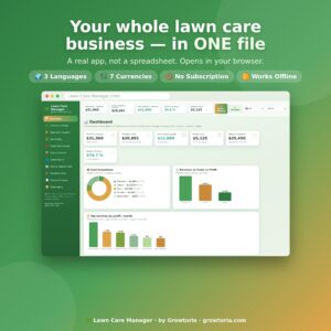 Lawn Care Business Software - Lawn Care Manager App | Job Pricing, Cost & Profit Calculator + Invoices | Offline, No Subscription