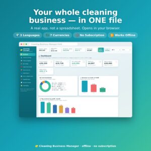 Cleaning Business Software - Cleaning Business Manager App | Job Pricing, Cost & Profit Calculator + Invoices | Offline, No Subscription