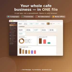 Coffee Shop Software - Coffee Shop Manager App | Menu Pricing, Drink Cost & Profit Calculator | Offline, No Subscription