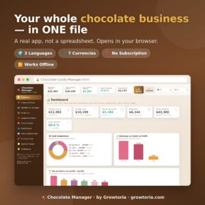Chocolate Business Software - Chocolate & Candy Manager App | Recipe Cost, Pricing & Profit Calculator | Offline, No Subscription