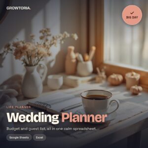 Wedding Budget & Guest List Planner | Google Sheets, Excel Spreadsheet