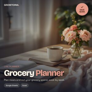 Grocery Budget & Meal Cost Planner | Google Sheets, Excel Spreadsheet