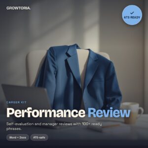 Performance Review Template | Self-Evaluation & Manager Review with 100+ Phrases | Word, Google Docs