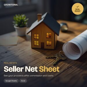 Seller Net Sheet Calculator | Real Estate Commission, Costs (Google Sheets, Excel)