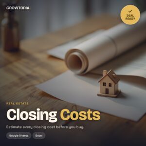 Closing Cost Calculator | Home Buying Spreadsheet (Google Sheets, Excel)