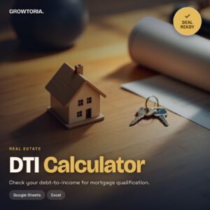 Debt to Income Calculator | Mortgage Qualification Spreadsheet (Google Sheets, Excel)