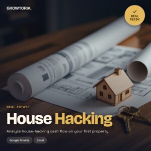 House Hacking Calculator | Rental Property Cash Flow Analysis (Google Sheets, Excel)
