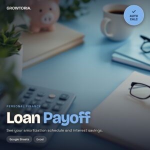 Loan Payoff Calculator | Amortization Schedule, Savings (Google Sheets, Excel)