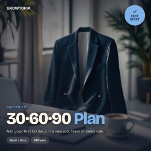 30-60-90 Day Plan Kit | New Job, Manager, Sales Templates (Word, Google Docs, PDF)