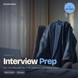 Interview Prep Workbook | STAR Method, Questions Guide (Fillable PDF)