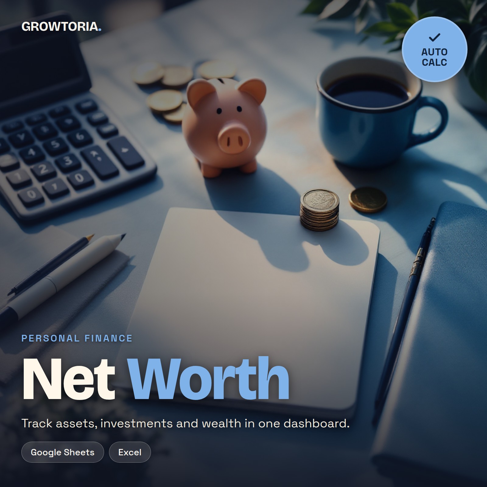 Net Worth Tracker | Google Sheets Personal Finance Dashboard | Investment, Asset & Wealth Tracker Spreadsheet