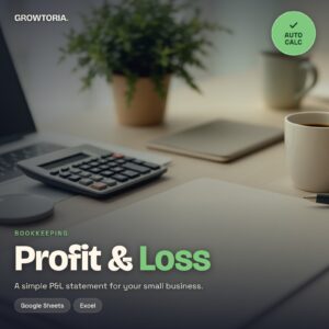 Small Business Profit Loss Statement | Google Sheets PnL Accounting Spreadsheet