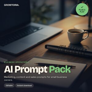 AI Prompt Pack for Small Business Marketing, Content, Sales (Editable PDF)