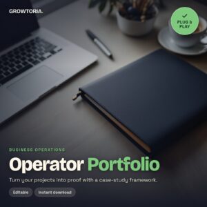 Operator Portfolio Template | Case Study Framework for Consultants, PMs (Editable PDF)