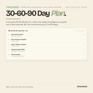 30-60-90 Day Plan Kit — Word template preview