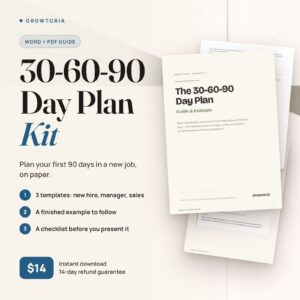 30-60-90 Day Plan Kit | New Job, Manager, Sales Templates (Word, Google Docs, PDF)