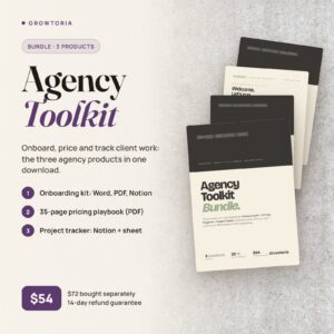 Agency Toolkit Bundle | Notion, PDF, Google Sheets (Onboarding, Pricing, Project Tools)