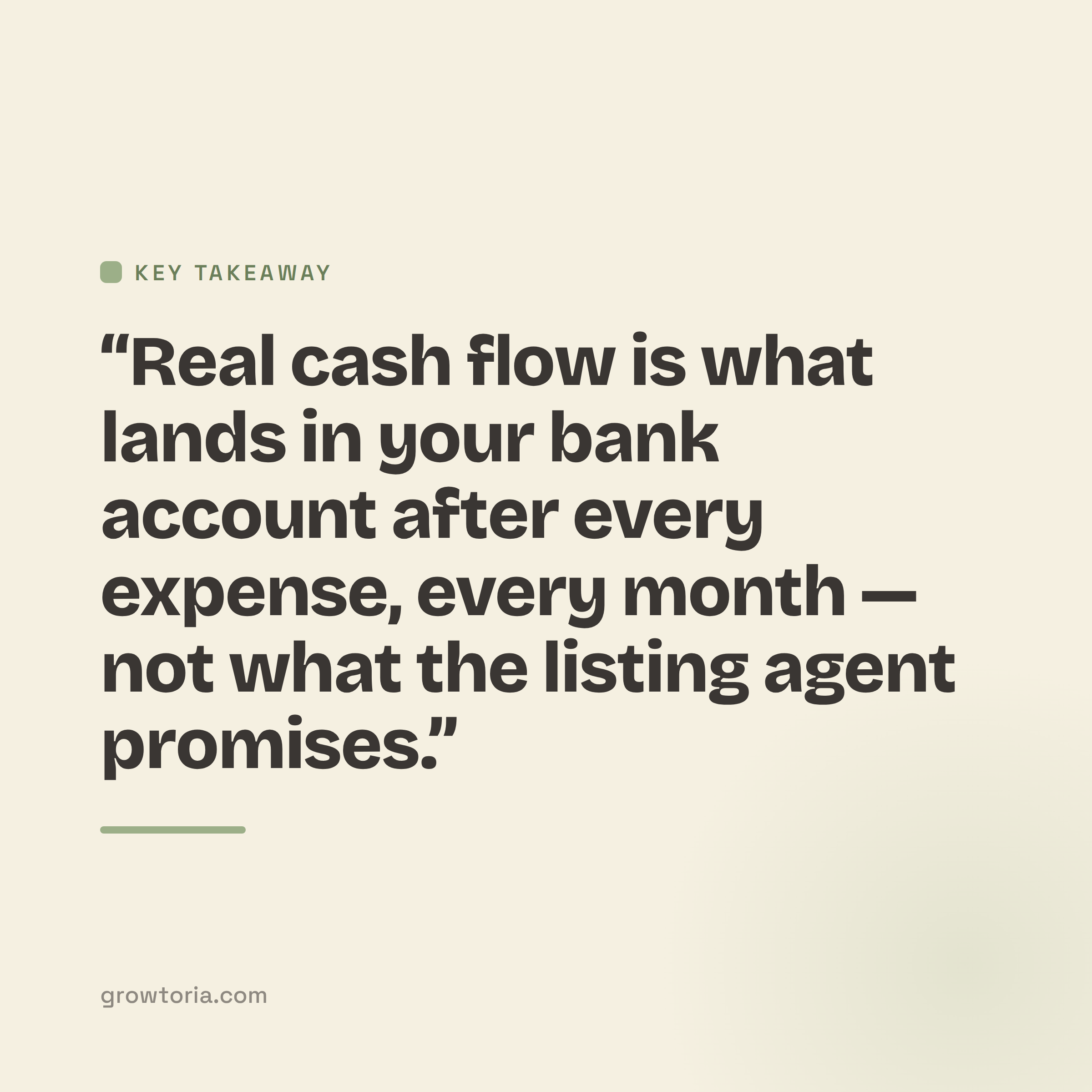 how to calculate rental property cash flow - key takeaway