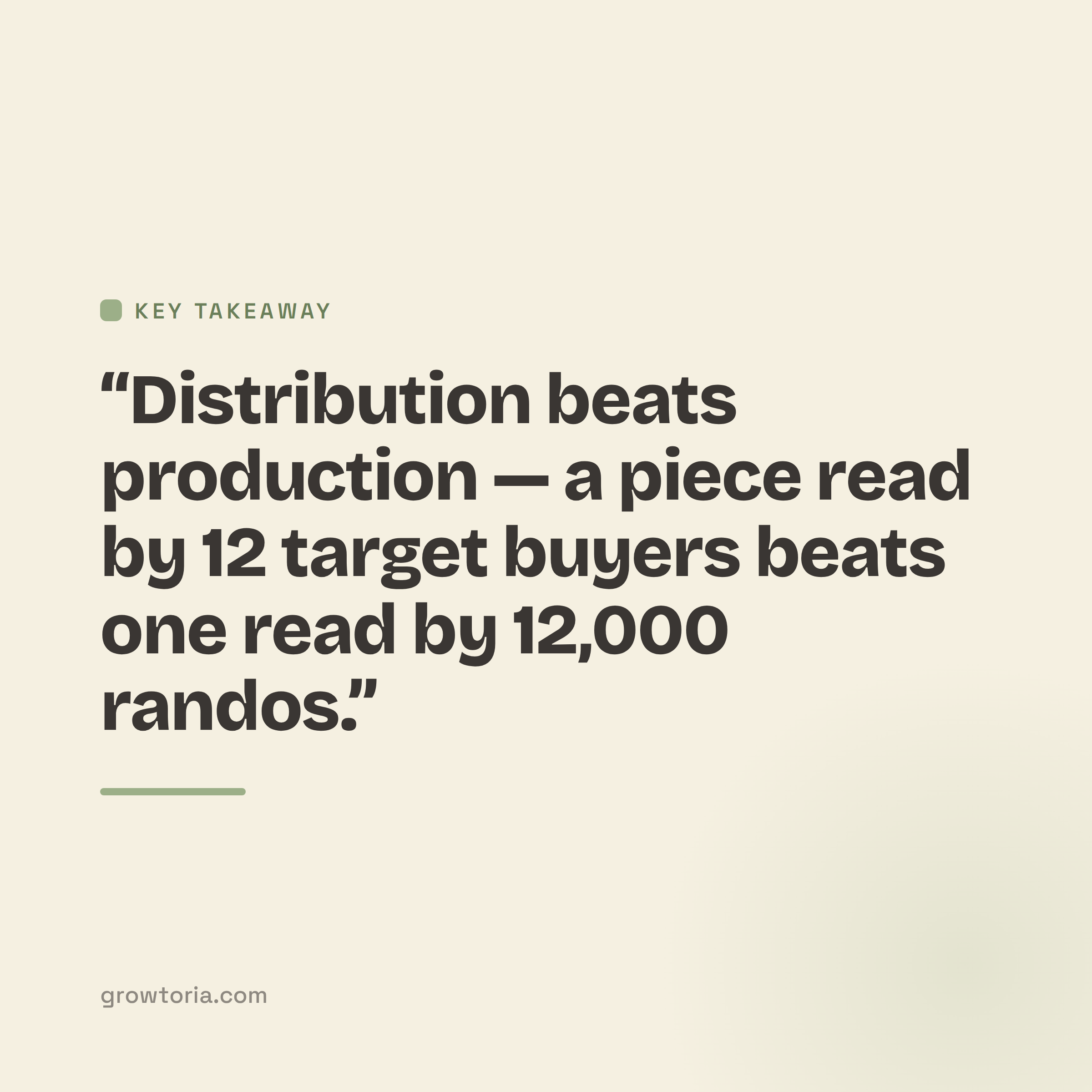 content marketing for b2b startups - key takeaway