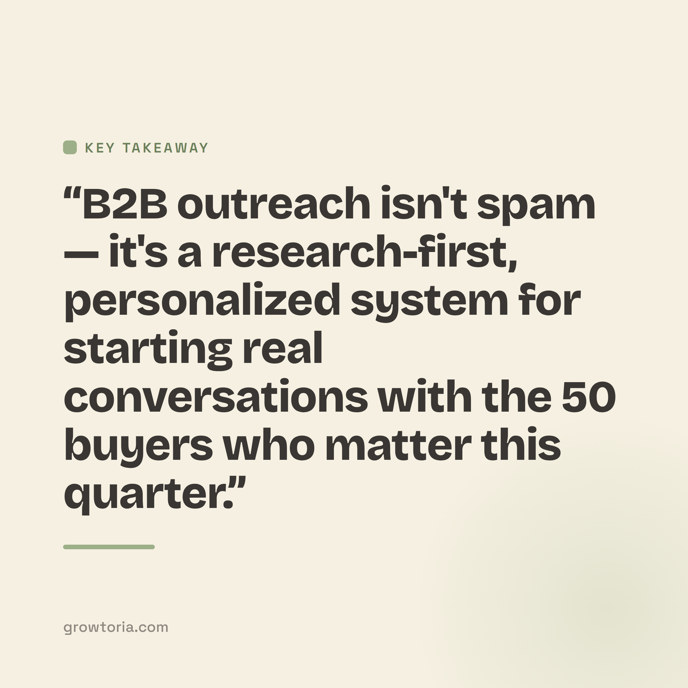 b2b outreach meaning - key takeaway