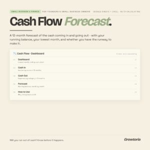 Cash Flow Forecast — Google Sheets template preview