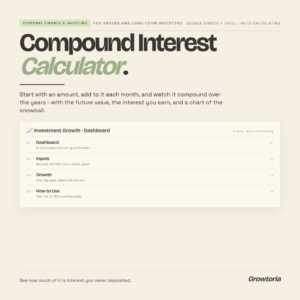 Compound Interest Calculator — Google Sheets template preview