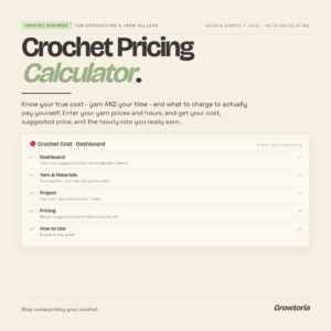 Crochet Pricing Calculator — Google Sheets template preview