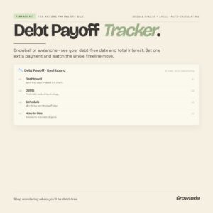 Debt Payoff Tracker — Google Sheets & Excel template preview