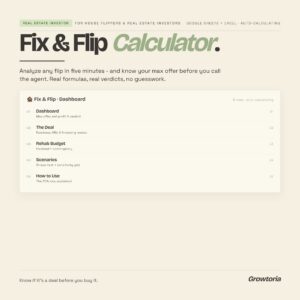 Fix And Flip Calculator — Google Sheets template preview