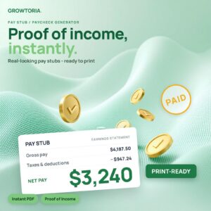 pay stub template