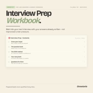 Interview Prep Workbook — PDF template preview