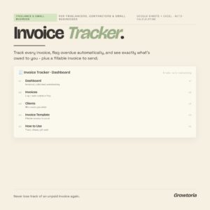 Freelancer Invoice Tracker — Google Sheets template preview