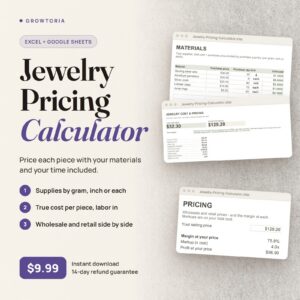 Jewelry Pricing Calculator | Spreadsheet for Makers (Google Sheets, Excel)