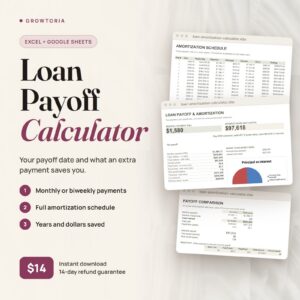 Loan Payoff Calculator | Amortization Schedule, Savings (Google Sheets, Excel)