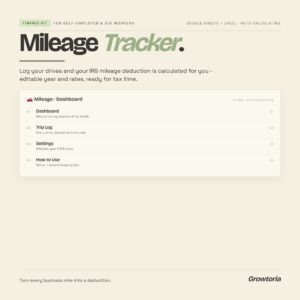 Mileage Tracker Spreadsheet — Google Sheets & Excel template preview