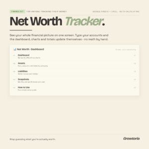 Net Worth Tracker — Google Sheets & Excel template preview