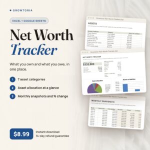 Net Worth Tracker | Google Sheets Personal Finance Dashboard | Investment, Asset & Wealth Tracker Spreadsheet