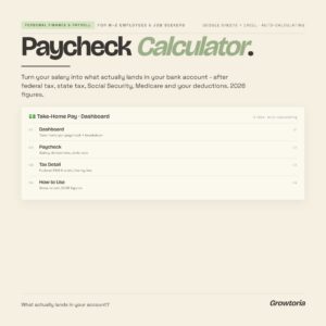 Paycheck Calculator — Google Sheets template preview