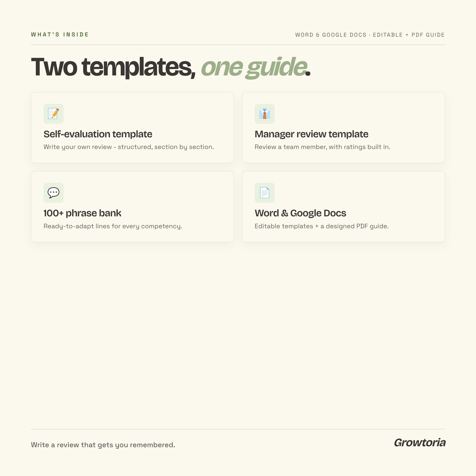 performance review template — detail 2