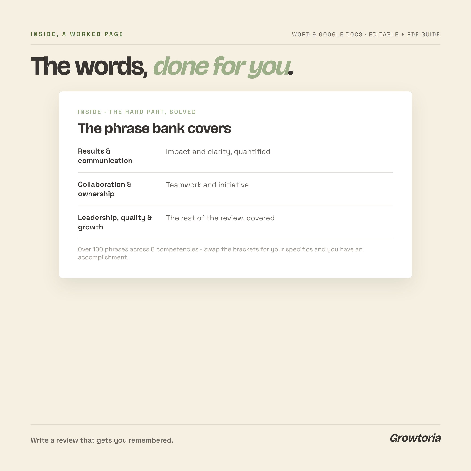 performance review template — detail 3
