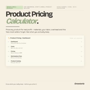 Product Pricing Calculator — Google Sheets template preview