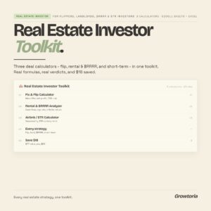 Real estate investor toolkit — fix and flip, BRRRR and Airbnb calculators in Google Sheets