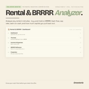 Rental Property Analyzer — Google Sheets template preview