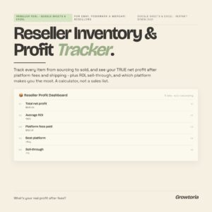 Reseller Inventory Profit Tracker — Google Sheets template preview