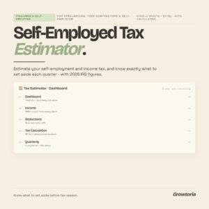 Self-Employed Tax Calculator — Google Sheets template preview